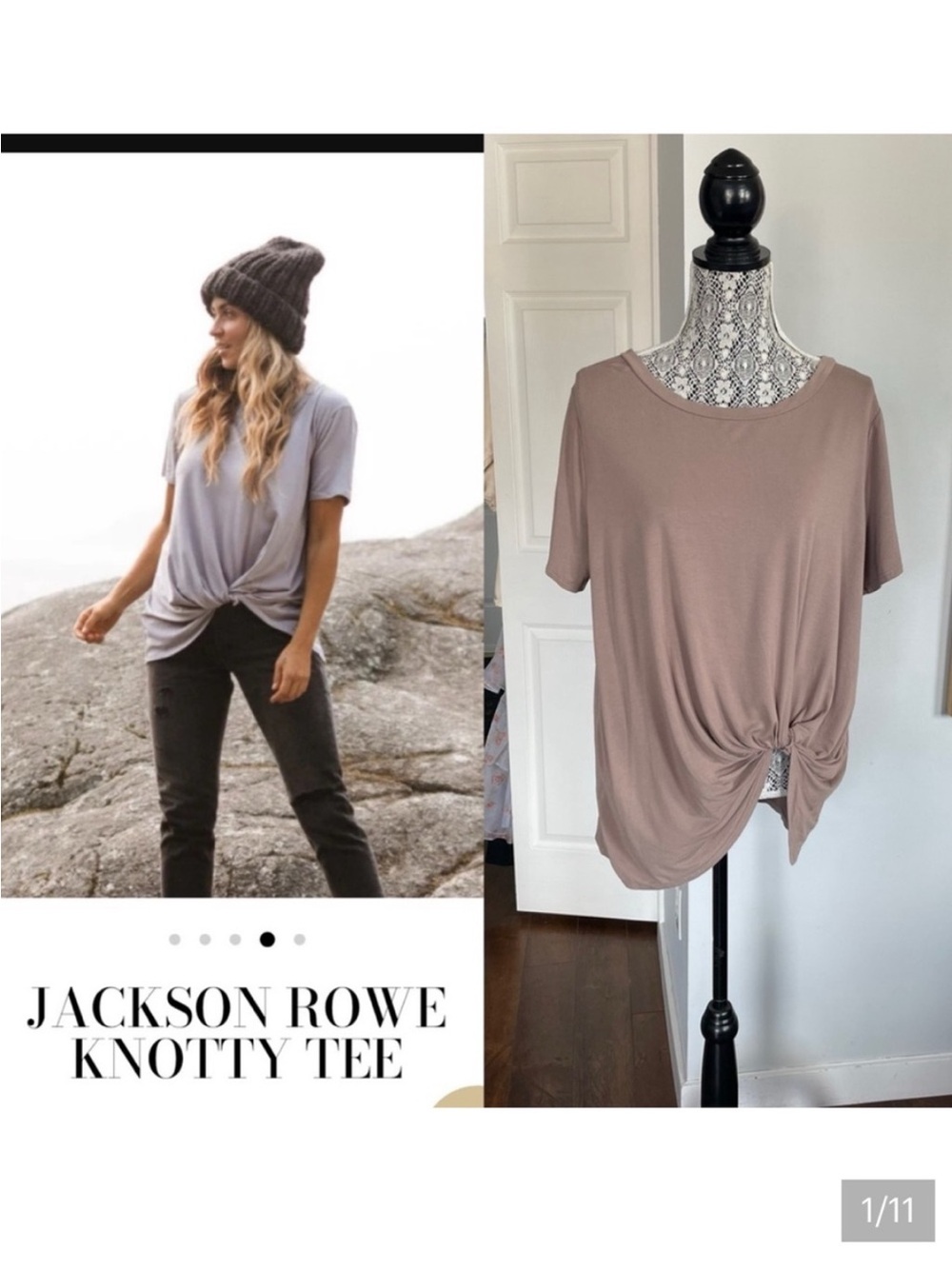 Canadian Viral Jackson Rowe Twist Knot Front Super Soft ‘Knotty Tee’